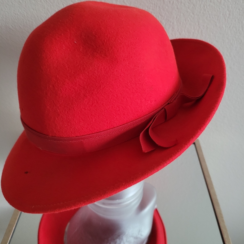 VIntage Red Wool Hat by Mr. K Originals